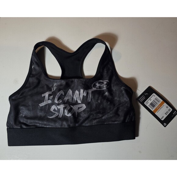 Under Armour Sports Bra Womens SMALL Black HG Mid Alter Ego Active Athletic New - Picture 2 of 4